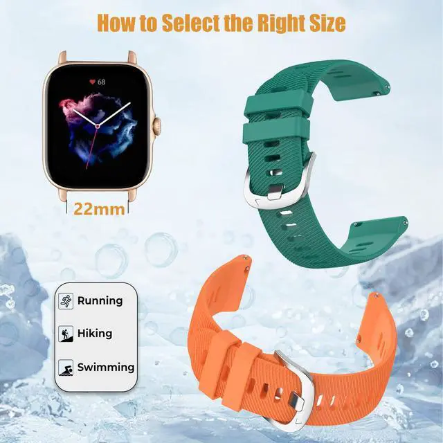 Alt view image 5 of 6 - 4 Pack Silicone Bands Compatible With COROS Pace 3/4,COROS Pace Pro/Apex 2 PRO/Apex PRO/Apex 4 42mm,Sports Beathable Silicone Replacement Watch Strap for Men Women