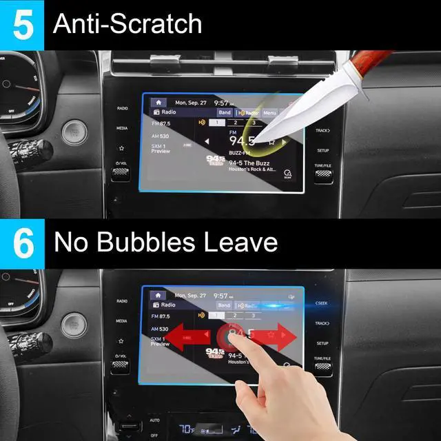 Alt view image 6 of 6 - Compatible With 2022-2024 Tucson Screen Protector Santa Cruz 8 Inch | Tempered Glass Touchscreen Protector 8-In for 2022-2024 Tucson Essentail/N-Line/SE/SEL/XRT and Santa Cruz Preferred/SE/SEL