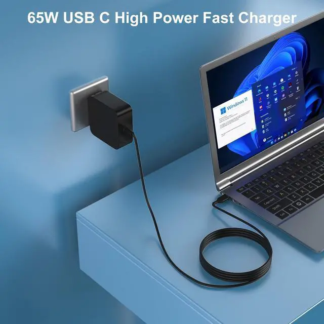 Alt view image 5 of 6 - 65W USB-C Power Adapter for Peloton Bike Plus PLTN-TTR01 PL-02 | FSP065-APDC8R01, 20V 3.25A Type-C Charger with AC Power Cord Replacement for Peloton+ Exercise Bike