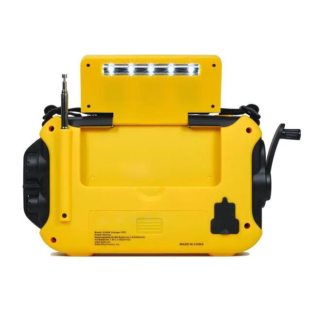 Alt view image 4 of 6 - Voyager Pro KA600 Digital Solar Dynamo Crank Wind Up AM/FM/LW/SW & NOAA Weather Emergency Radio with Alert, RDS & Smart Phone Charger, Yellow