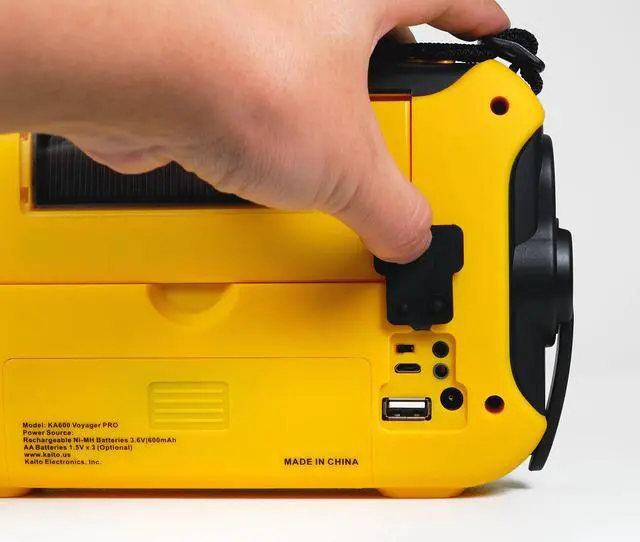 Alt view image 5 of 6 - Voyager Pro KA600 Digital Solar Dynamo Crank Wind Up AM/FM/LW/SW & NOAA Weather Emergency Radio with Alert, RDS & Smart Phone Charger, Yellow