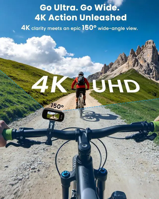 Alt view image 2 of 6 - POV Camera, Thumb Camera 4K 64GB Body cam Action Camera(Black) | Waterproof Mini Body Camera with 1200 mAh Battery, Wearable Bodycam for Surfing, Diving, Skiing, Cycling and Vlogging