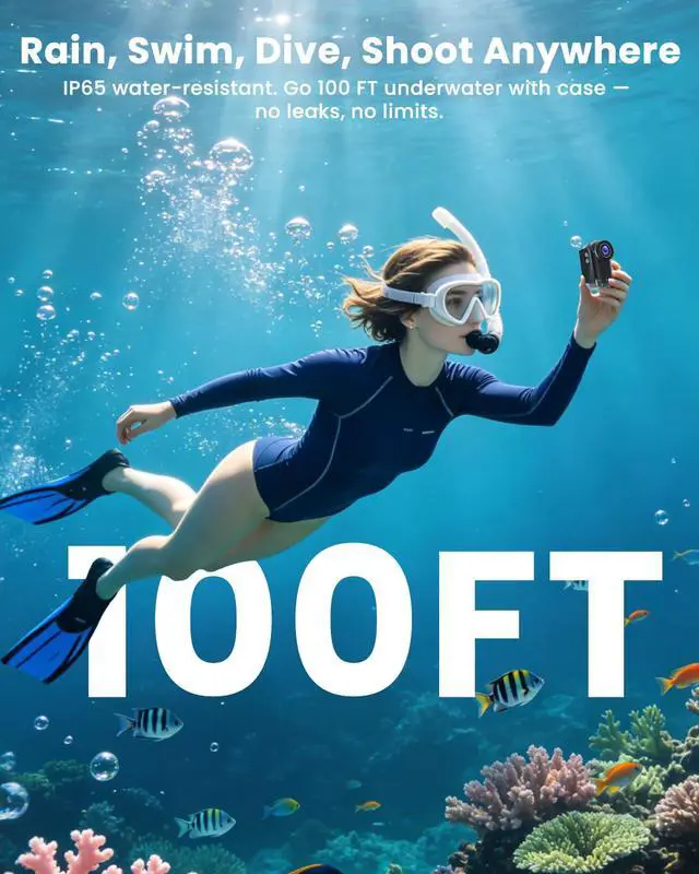 Alt view image 4 of 6 - POV Camera, Thumb Camera 4K 64GB Body cam Action Camera(Black) | Waterproof Mini Body Camera with 1200 mAh Battery, Wearable Bodycam for Surfing, Diving, Skiing, Cycling and Vlogging