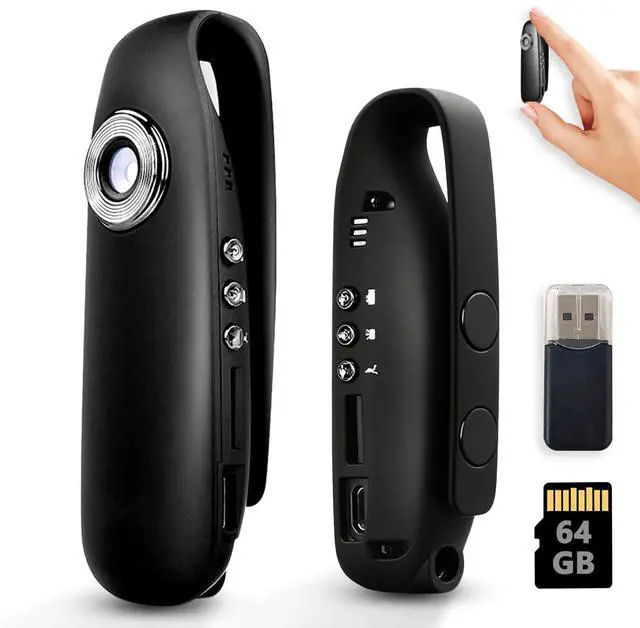 Main image of Mini Body Camera with Magnetic Mount - 1080P HD Wearable Portable Recorder for Sports & Daily Use: 64GB Pocket Tiny Body Cams with Back Clip