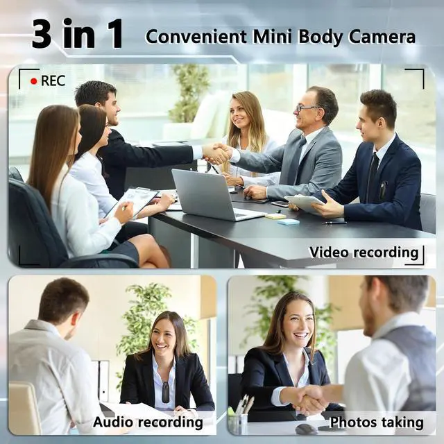 Alt view image 5 of 6 - Mini Body Camera with Magnetic Mount - 1080P HD Wearable Portable Recorder for Sports & Daily Use: 64GB Pocket Tiny Body Cams with Back Clip