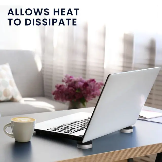 Alt view image 2 of 6 - Laptop Riser Pads for Laptop/Notebook/Ultrabook Laptops - Under Laptop Feet Stand for Better Ventilation - Black/Silver