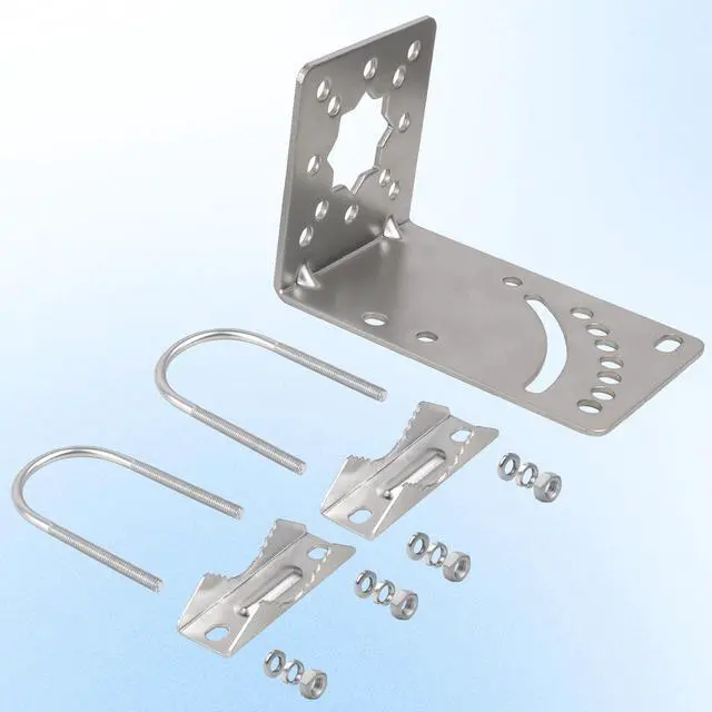 Alt view image 3 of 6 - Antenna Mast Clamp, Mount Bracket with Double U-Bolts, Starlink Mount for Home Antenna Pole Holder, Adjustable Angle