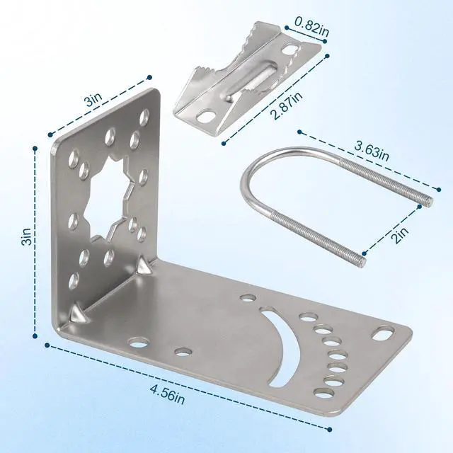 Alt view image 4 of 6 - Antenna Mast Clamp, Mount Bracket with Double U-Bolts, Starlink Mount for Home Antenna Pole Holder, Adjustable Angle