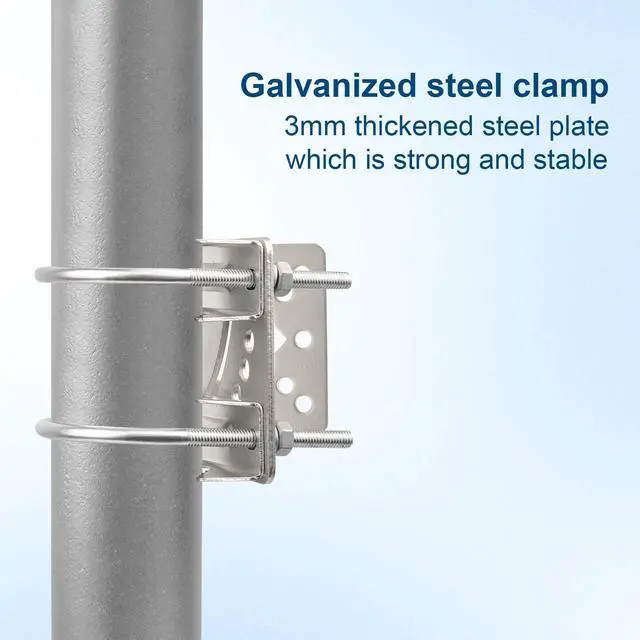 Alt view image 5 of 6 - Antenna Mast Clamp, Mount Bracket with Double U-Bolts, Starlink Mount for Home Antenna Pole Holder, Adjustable Angle