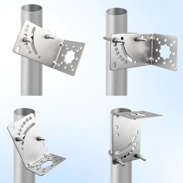 Alt view image 6 of 6 - Antenna Mast Clamp, Mount Bracket with Double U-Bolts, Starlink Mount for Home Antenna Pole Holder, Adjustable Angle