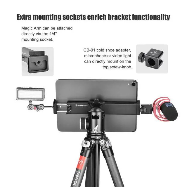 Alt view image 6 of 6 - SUNWAY PC-05 Universal Big Laptop Stand for Arca Swiss Tripod, Laptop Holder for MacBook pro, Tablet Mount for Pad, Tripod Pad Adapter