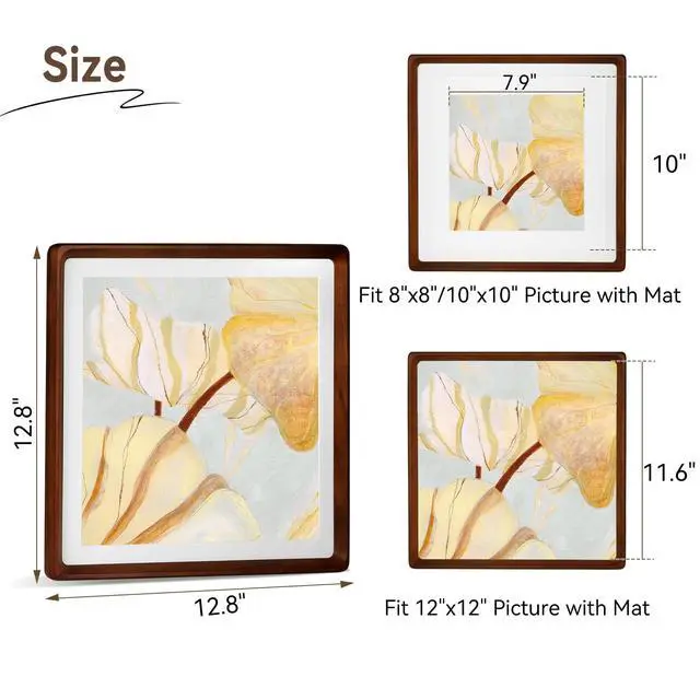 Alt view image 4 of 6 - Smart Picture Frame, 12x12 Wireless Wood NFC Photo Frame, Tabletop&Wall-Mounted, Share Photos/Videos/Recording from Phone to Webpage for Party/Travel/Home & Gifts, Compatible iPhone/Android