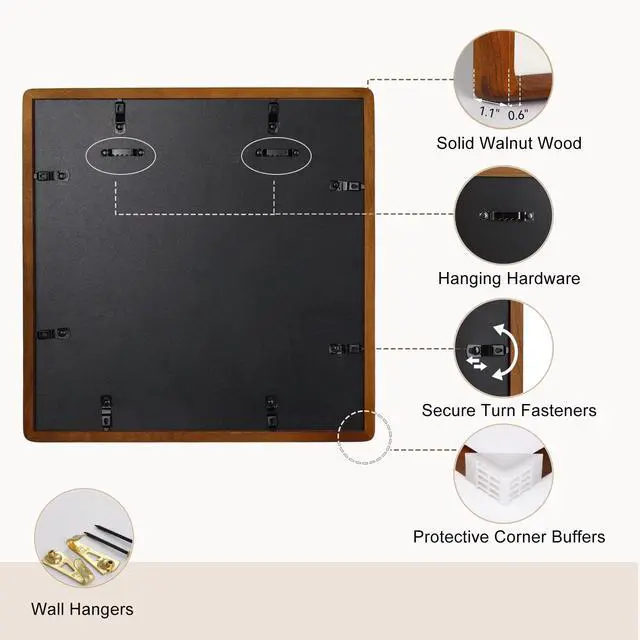 Alt view image 6 of 6 - Smart Picture Frame, 12x12 Wireless Wood NFC Photo Frame, Tabletop&Wall-Mounted, Share Photos/Videos/Recording from Phone to Webpage for Party/Travel/Home & Gifts, Compatible iPhone/Android