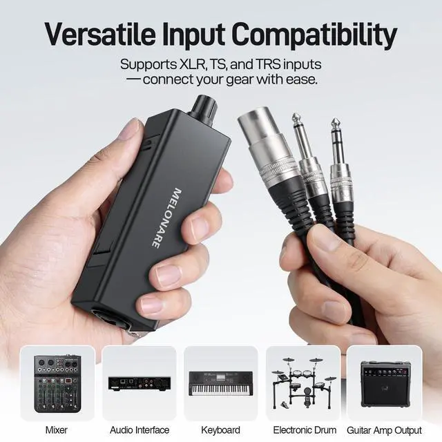 Alt view image 4 of 6 - Portable Wired in-Ear Monitor Headphone Amp XLR TRS WM-1 | Mono/Stereo Mode, One-Touch Mute, XLR/TRS Inputs, Portable Wired Monitoring for Drummers, Bands and Studio