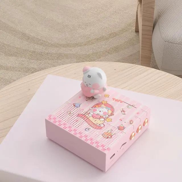 Alt view image 6 of 6 - ICARER Wireless Small Speaker, Kawaii Animal Bluetooth Speaker with 20H Playtime & TF Card, Rotating Dancing Doll Music Box, Novelty Decor, Birthday Gifts for Kids Teen Girls