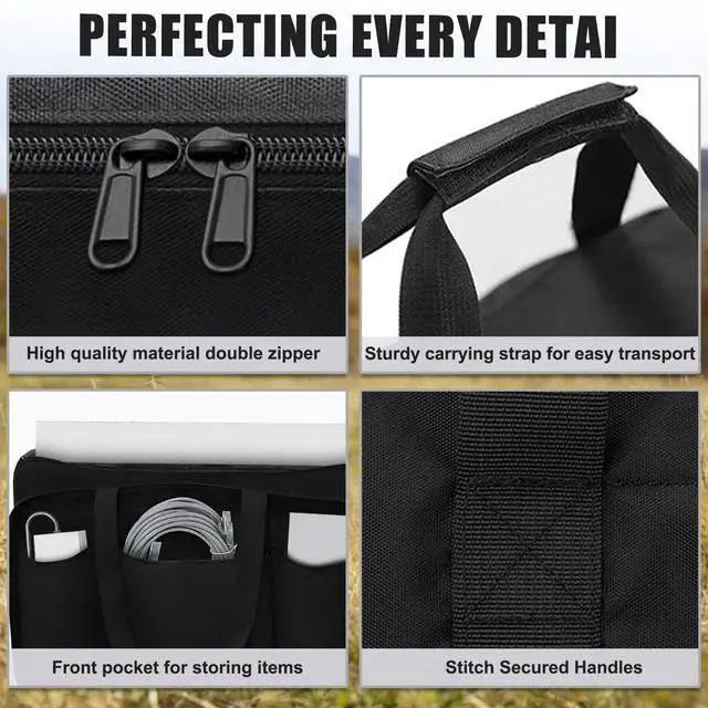 Alt view image 4 of 6 - Carrying Case Compatible with Starlink standard Gen 3, With Thick Padded Inner and Multiple Pockets, Heavy-Duty Travel Storage Bag For Satellite Dish Router Accessories, For Camping,Outdoor, RV