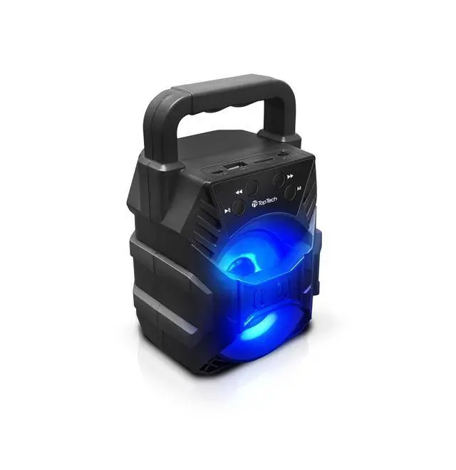 Alt view image 3 of 4 - Audio Blade-4 400W Bluetooth Speaker, Portable 3-Inch Wireless Speaker with LED Lights, TWS Functionality, Karaoke Mode, 6-Hour Rechargeable Battery, USB Drive, TF Card, AUX, FM Radio, Black