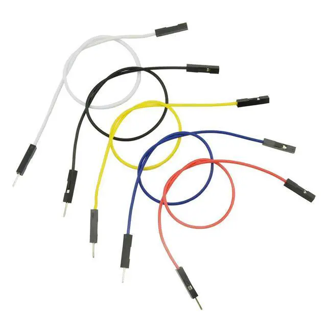 Alt view image 2 of 6 - XINGYHENG 150Pcs 5 Colors 1Pin 2.54mm Female to Male Breadboard Jumper Wire PVC Soldering Brushless Motor Double-end Tinning Connector Cable(PCB Jump Circuit Board Cable Wire Set) 200mm
