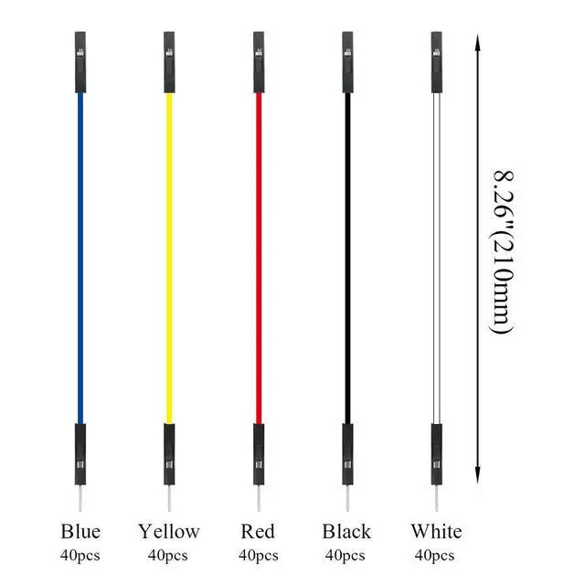 Alt view image 3 of 6 - XINGYHENG 150Pcs 5 Colors 1Pin 2.54mm Female to Male Breadboard Jumper Wire PVC Soldering Brushless Motor Double-end Tinning Connector Cable(PCB Jump Circuit Board Cable Wire Set) 200mm