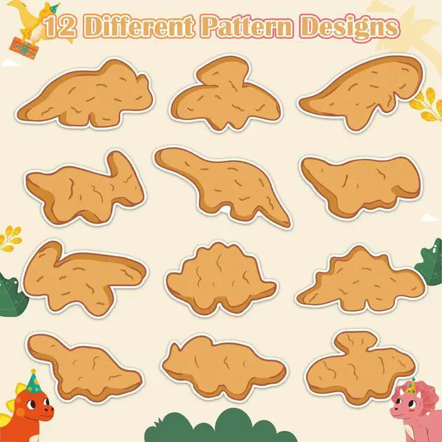 Alt view image 3 of 6 - Dino Nuggets Stickers - 2000Pcs in 2 Rolls Cute Decals for Kids | 12 Designs Dinosaur Chicken Nuggets, Funny Waterproof Adhesive Roll Stickers, Birthday Party Favors, Guitar Laptop Home Decor
