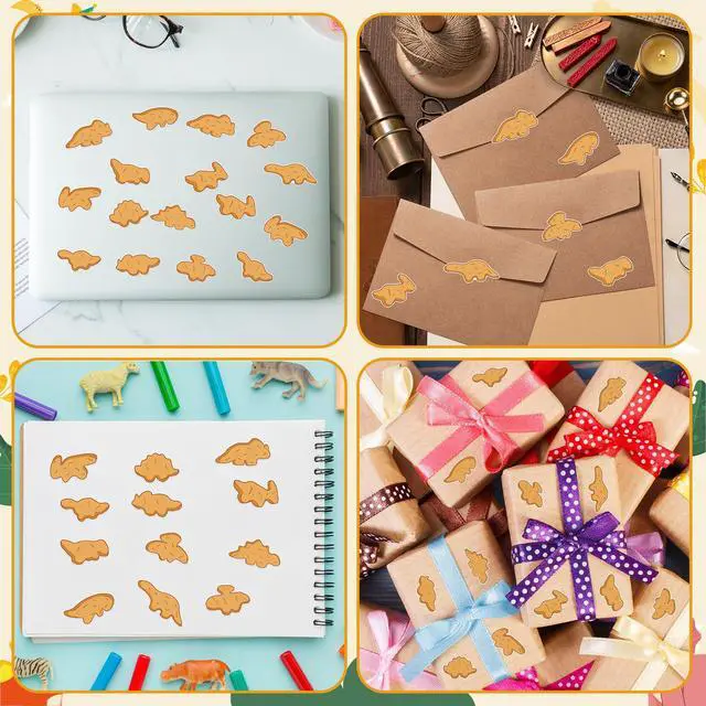 Alt view image 6 of 6 - Dino Nuggets Stickers - 2000Pcs in 2 Rolls Cute Decals for Kids | 12 Designs Dinosaur Chicken Nuggets, Funny Waterproof Adhesive Roll Stickers, Birthday Party Favors, Guitar Laptop Home Decor
