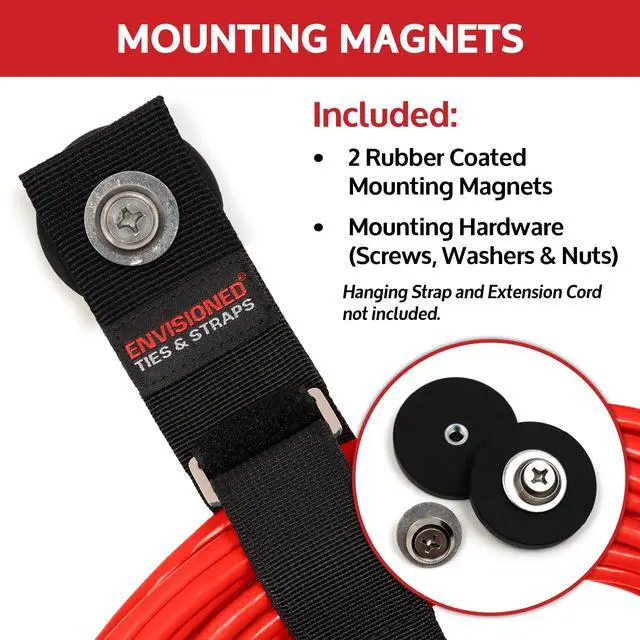 Alt view image 2 of 6 - Black Heavy Duty Magnet for Hanging Straps, for Storage, RVs, Cruise Cabins, Refrigerator, Grill, Hanging and Travel - 43mm (1 3/4" Diameter)