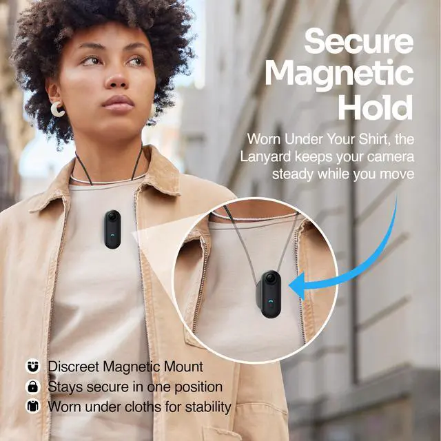 Alt view image 6 of 6 - 1080 FHD Mini POV Body Camera with Magnetic Lanyard, MP4 Recording, App Viewing, USB Rechargeable Compact Portable Mount Anywhere for Cycling, Hiking, Work and Everyday Use. 128GB