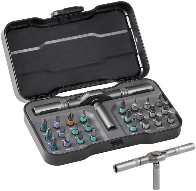 Main image of 24 in 1 Magnetic Ratchet Screwdriver Set, Multi Bit Precision Kit with Detachable T Handle for Computer, Electronics, Furniture and Bike Repair