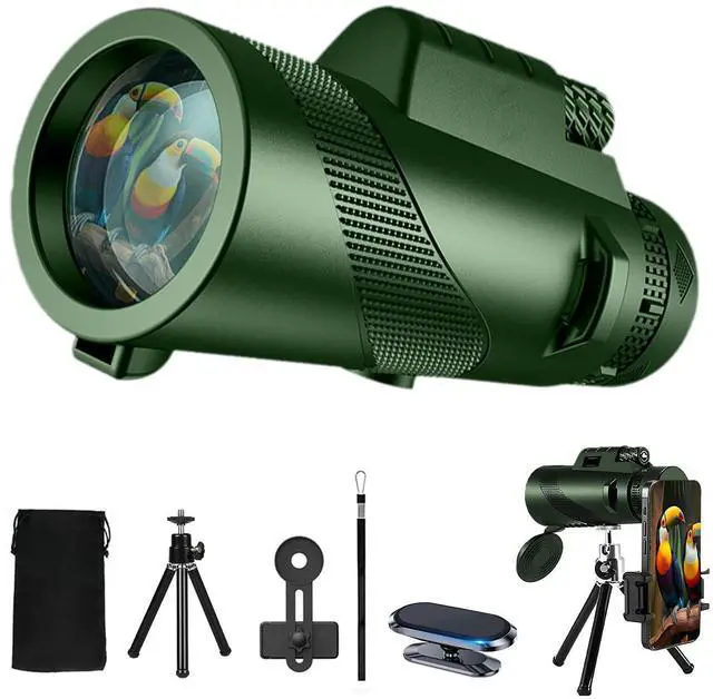 Main image of 80X100 Monocular Telescope High Power with Smartphone Holder & Tripod, High Definition Larger Vision Monocular for Adults for Bird Watching Hiking Camping