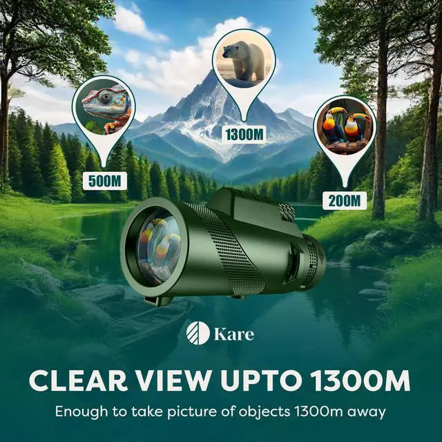 Alt view image 4 of 6 - 80X100 Monocular Telescope High Power with Smartphone Holder & Tripod, High Definition Larger Vision Monocular for Adults for Bird Watching Hiking Camping