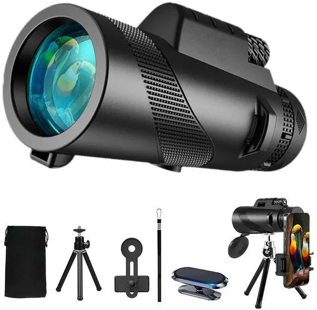 Main image of 80X100 Monocular Telescope High Power with Smartphone Holder & Tripod, High Definition Larger Vision Monocular for Adults for Bird Watching Hiking Camping