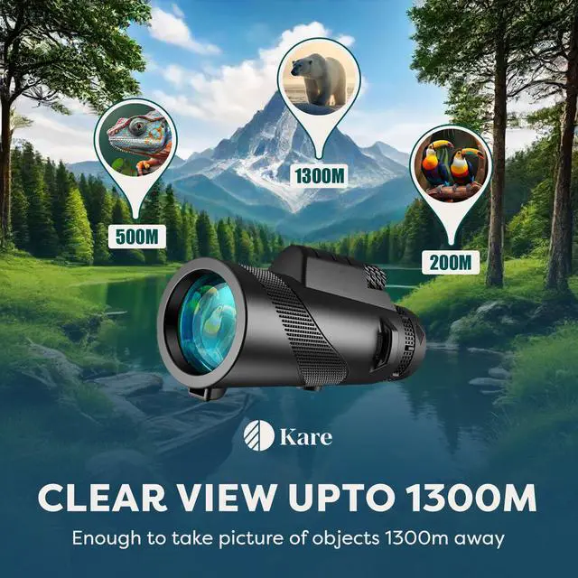 Alt view image 4 of 6 - 80X100 Monocular Telescope High Power with Smartphone Holder & Tripod, High Definition Larger Vision Monocular for Adults for Bird Watching Hiking Camping