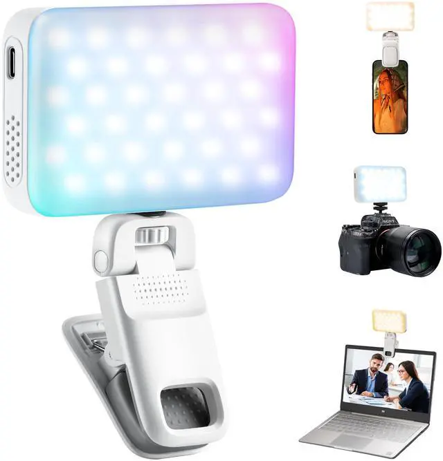 Main image of Z05 RGB Video Light Portable LED Selfie Light with Clip for Phone Camera Laptop Tripod, 2000mAh USB-C CRI>97 2800-6800K App Control Dimmable for Photography TikTok YouTube Vlog Live Streaming