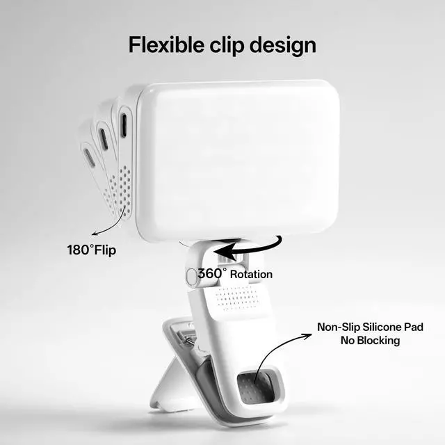 Alt view image 2 of 6 - Z05 RGB Video Light Portable LED Selfie Light with Clip for Phone Camera Laptop Tripod, 2000mAh USB-C CRI>97 2800-6800K App Control Dimmable for Photography TikTok YouTube Vlog Live Streaming