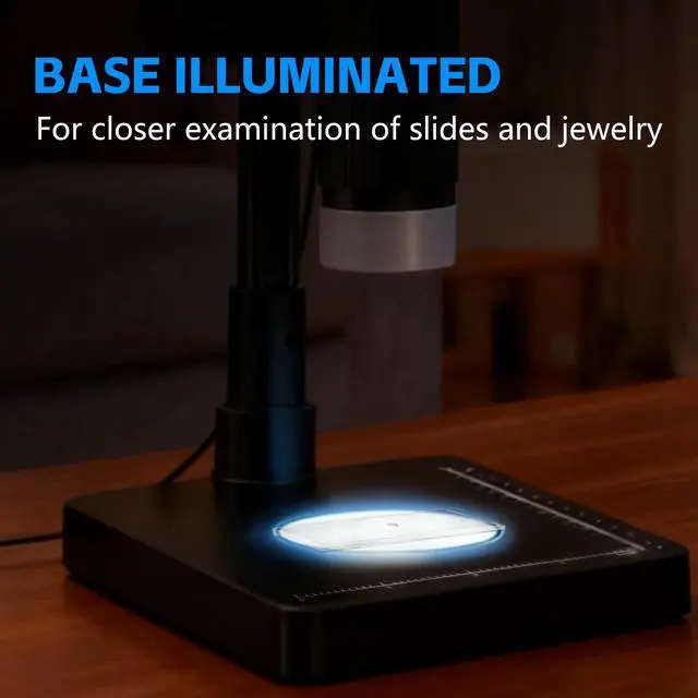 Alt view image 3 of 6 - Digital Microscope,4.3" Digital Coin Microscope with Screen,with 8 Adjustable LED Lights, 1080P PC View Compatible with Windows/MacBook,Base with Adjustable Lighting