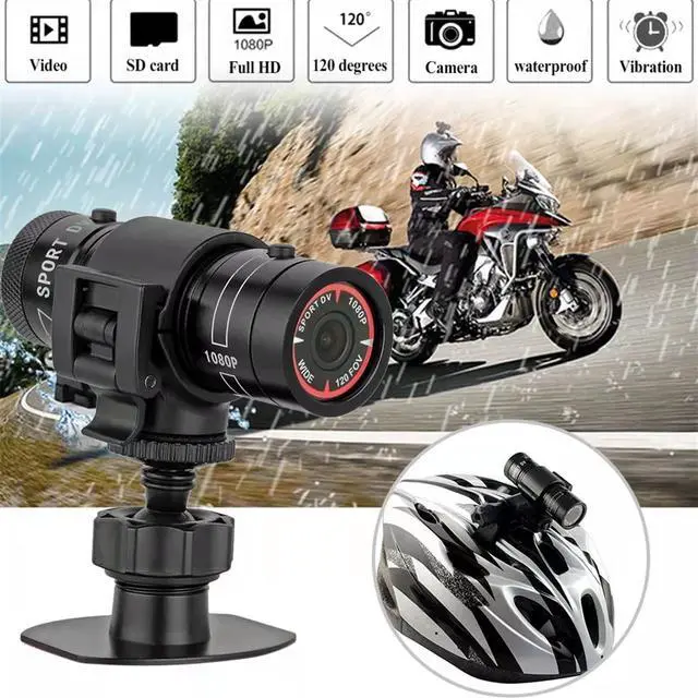 Alt view image 4 of 6 - Wzquisite Motorcycle Helmet Camera, Bike Video Camera- 1080p Sports Action Camera 120° Wide Angle Camcorder Waterproof with Handle Brackect,32G SD Card