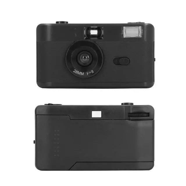 Alt view image 3 of 6 - 35mm Retro Camera, ABS Optical Glass 1.2MInfinity 35mm Film Camera 28MM F/8 Lens Built in Flash Lightweight for Photography (Black)