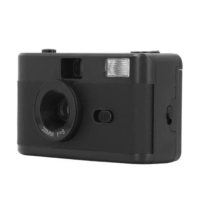 Alt view image 4 of 6 - 35mm Retro Camera, ABS Optical Glass 1.2MInfinity 35mm Film Camera 28MM F/8 Lens Built in Flash Lightweight for Photography (Black)