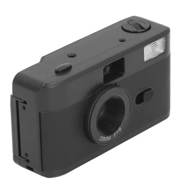 Alt view image 5 of 6 - 35mm Retro Camera, ABS Optical Glass 1.2MInfinity 35mm Film Camera 28MM F/8 Lens Built in Flash Lightweight for Photography (Black)