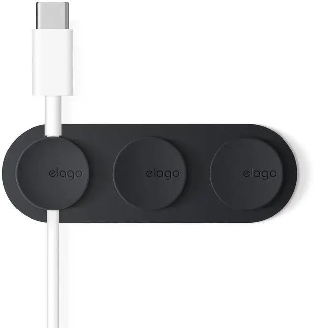 Main image of Magnetic Cable Management Buttons | Reusable Sticker Attaches to Surface, Organize 3 Cables, Magnetic cable holder, Powerful magnets, Desk Organization (Black)