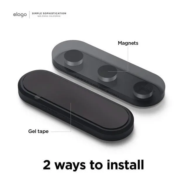 Alt view image 3 of 6 - Magnetic Cable Management Buttons | Reusable Sticker Attaches to Surface, Organize 3 Cables, Magnetic cable holder, Powerful magnets, Desk Organization (Black)