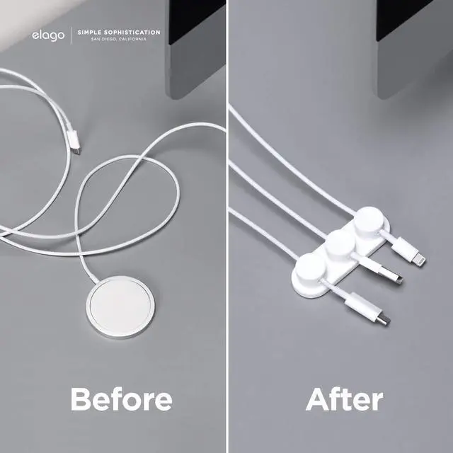 Alt view image 6 of 6 - Magnetic Cable Management Buttons | Reusable Sticker Attaches to Surface, Organize 3 Cables, Magnetic cable holder, Powerful magnets, Desk Organization (Black)