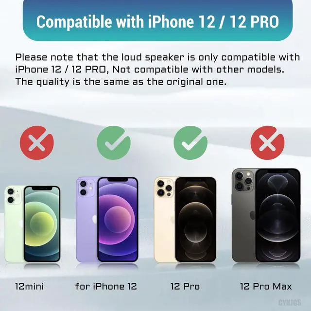 Alt view image 3 of 6 - for iPhone 12 12 Pro Loud Speaker Replacement OEM Module | Audio Performance Buzzer Ringer Sound Flex Cable Module Assembly Complete Kits with Magnetic Pad A2172 A2402 A2403 A2404