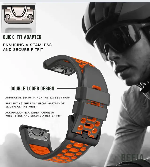 Alt view image 2 of 6 - 26mm Watch Band for Garmin Fenix 8 51mm 3 5x 6x pro 7x pro sapphire solar, quickfit 26 replacement bands for Garmin enduro 2 3 tactix 7 delta for men