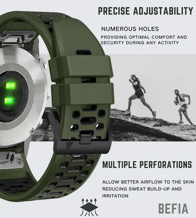 Alt view image 3 of 6 - 26mm Watch Band for Garmin Fenix 8 51mm 3 5x 6x pro 7x pro sapphire solar, quickfit 26 replacement bands for Garmin enduro 2 3 tactix 7 delta for men