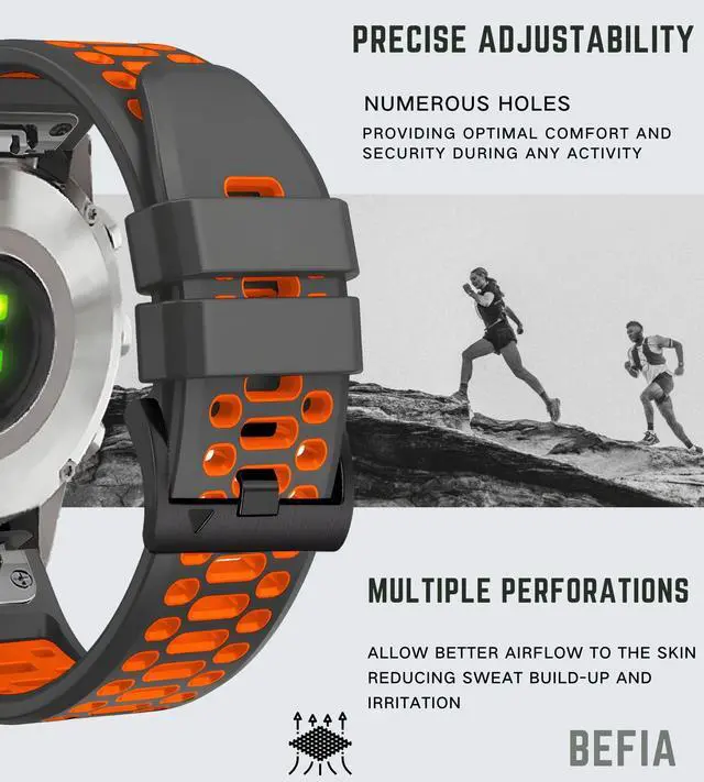 Alt view image 3 of 6 - 26mm Watch Band for Garmin Fenix 8 51mm 3 5x 6x pro 7x pro sapphire solar, quickfit 26 replacement bands for Garmin enduro 2 3 tactix 7 delta for men
