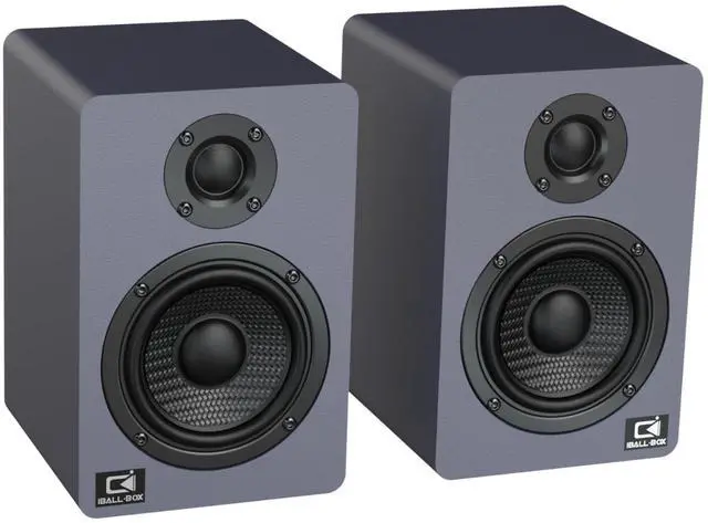 Main image of H2 Bookshelf Speakers, 60W Stereo, Record Player/Computers Speakers, DSP, Carbon-Fiber Woofer, Silk Tweeter, Optical/USB-C/AUX, Bluetooth 5.3, Slate Blue