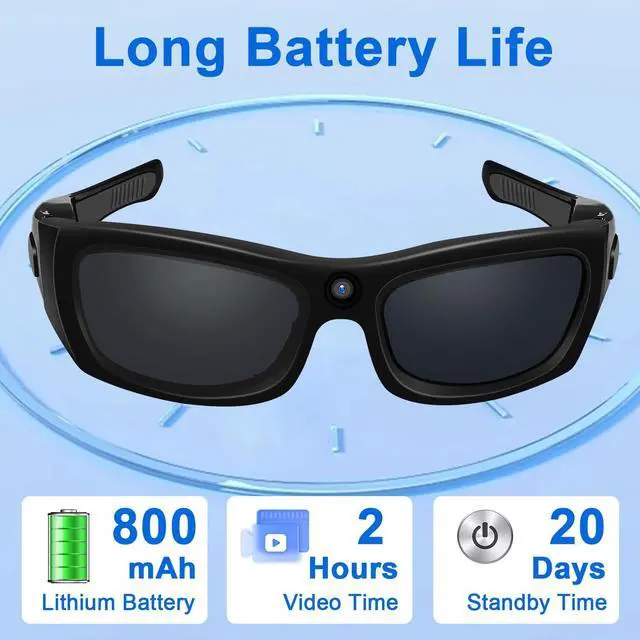 Alt view image 4 of 6 - Camera Glasses HD 1080P Video Glasses Bluetooth Sunglasses Camera UV Protection Polarized Lens Sport Action Cam with Earphones for Travel, Cycling, Driving and Other Outdoor Sports