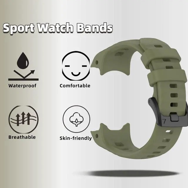 Alt view image 3 of 6 - Silicone Watch Band Compatible for Garmin Instinct E 40mm/45mm - Soft Breathable Waterproof Strap for Men Women, Adjustable Sport Wristband with PC Case Bumper