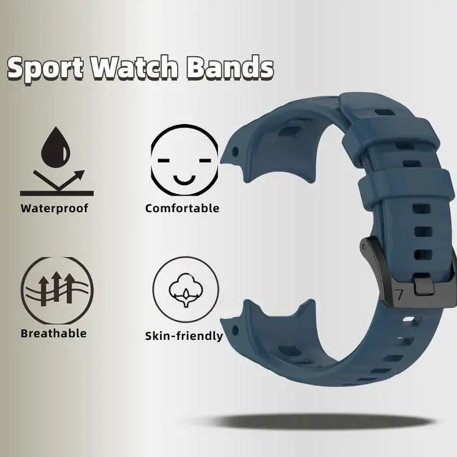 Alt view image 3 of 6 - Silicone Watch Band Compatible for Garmin Instinct E 40mm/45mm - Soft Breathable Waterproof Strap for Men Women, Adjustable Sport Wristband with PC Case Bumper